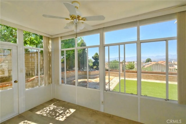 18431 Dancy St, Rowland Heights, CA 91748 - unfurnished sunroom featuring ceiling fan, healthy amount of natural light, and french doors