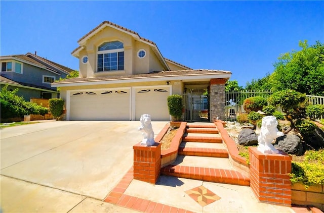 18431 Dancy St, Rowland Heights, CA 91748 - view of front of property with a garage, concrete driveway, and stucco siding