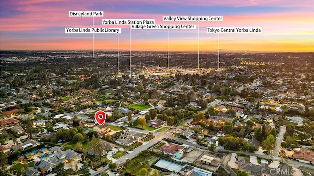 4642 Ohio St, Yorba Linda, CA 92886 - aerial view at dusk