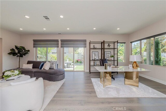195 Stellar, Irvine, CA 92618 - home office featuring wood finished floors and recessed lighting