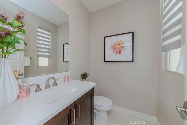 195 Stellar, Irvine, CA 92618 - half bathroom with vanity and tile patterned flooring