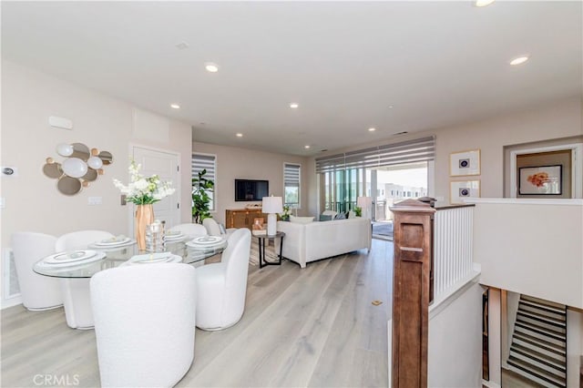 195 Stellar, Irvine, CA 92618 - dining room with light wood-style flooring and recessed lighting