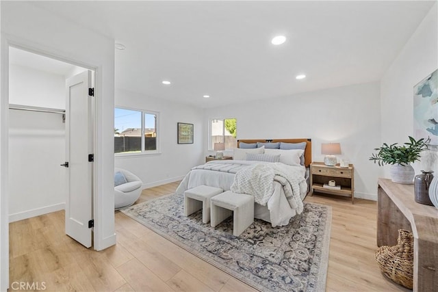 13141 Willamette St, Westminster, CA 92683 - bedroom featuring light wood finished floors, recessed lighting, and a spacious closet