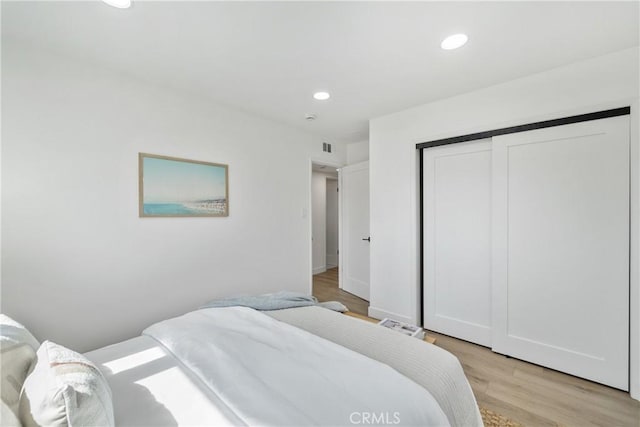 13141 Willamette St, Westminster, CA 92683 - bedroom with recessed lighting, light wood finished floors, and a closet