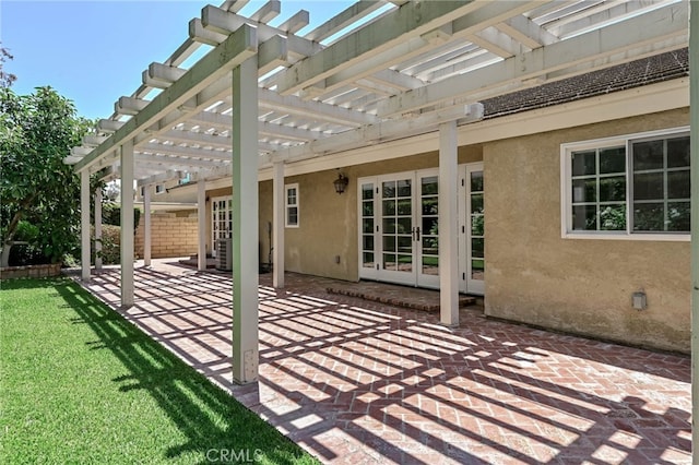 777 Oak Knoll St, Brea, CA 92821 - view of patio / terrace featuring french doors and a pergola