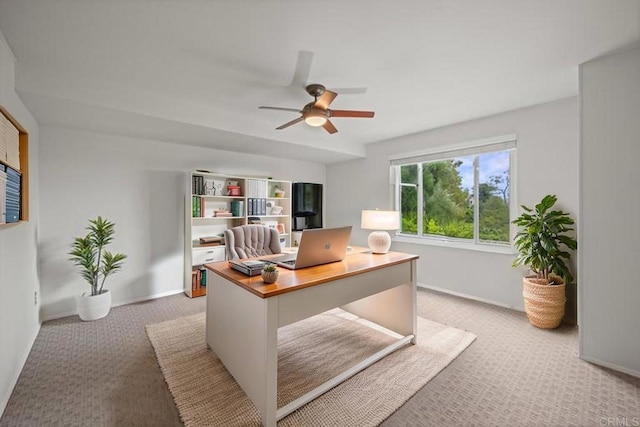 10160 Vista De La Cruz Ln, Mesa, CA 91941 - home office with light colored carpet and a ceiling fan