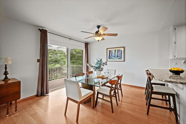 10160 Vista De La Cruz Ln, Mesa, CA 91941 - dining room featuring light wood-type flooring and a ceiling fan