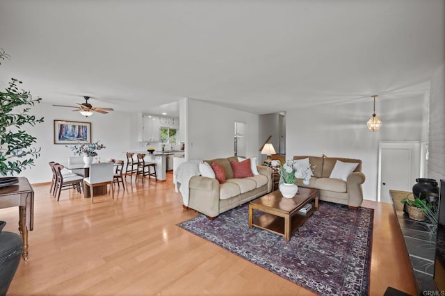 10160 Vista De La Cruz Ln, Mesa, CA 91941 - living room with wood finished floors and a ceiling fan