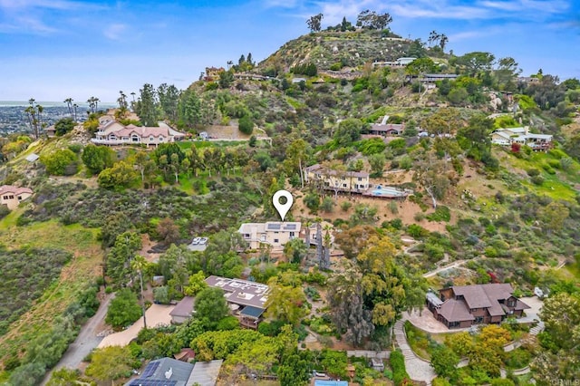10160 Vista De La Cruz Ln, Mesa, CA 91941 - aerial overview of property's location featuring nearby suburban area and a tree filled landscape