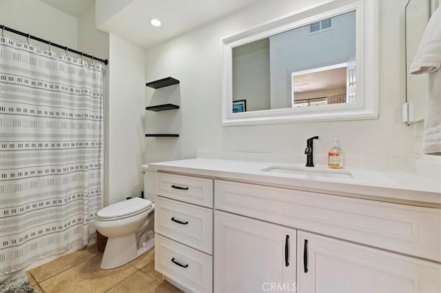 1151 Veramar Ct Unit 101, Corona, CA 92882 - bathroom with vanity, tile patterned floors, and curtained shower