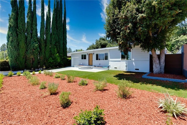 1541 2nd St, Duarte, CA 91010 - view of front of house with crawl space, a front yard, and a patio area