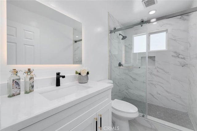 1541 2nd St, Duarte, CA 91010 - full bathroom featuring marble finish flooring, vanity, and a marble finish shower