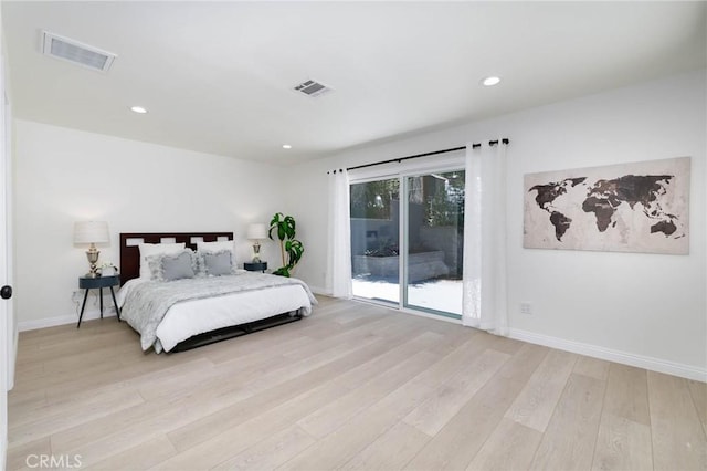 1541 2nd St, Duarte, CA 91010 - bedroom with access to outside, light wood-type flooring, and recessed lighting