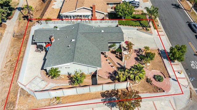 625 Balboa Dr, Corona, CA 92879 - view from above of property with property parcel outlined