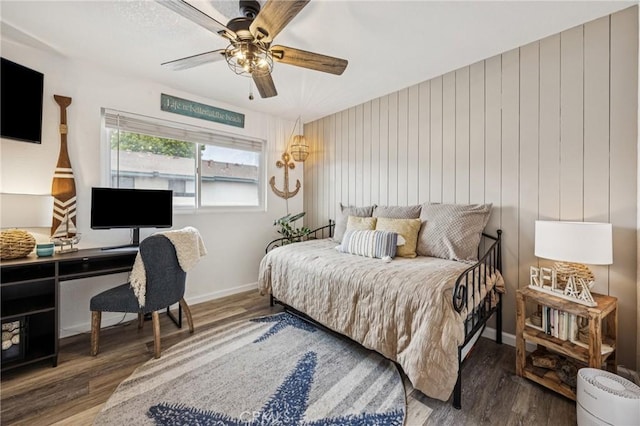 2444 La Costa Ct, Oceano, CA 93445 - bedroom with wood finished floors, ceiling fan, and an office area
