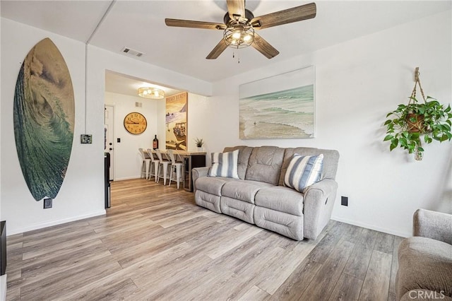 2444 La Costa Ct, Oceano, CA 93445 - living room featuring wood finished floors and a ceiling fan