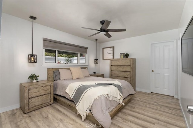 2816 E Alden Pl, Anaheim, CA 92806 - bedroom with light wood-style flooring and ceiling fan
