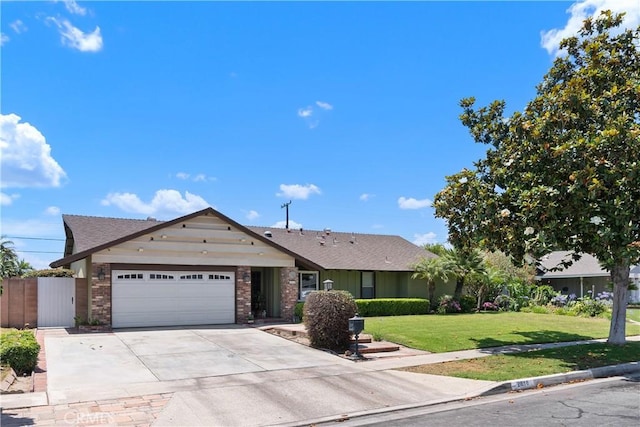 2816 E Alden Pl, Anaheim, CA 92806 - single story home featuring concrete driveway, an attached garage, a shingled roof, and brick siding