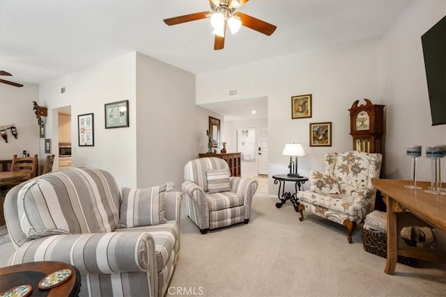 675 Barberry Way, Nipomo, CA 93444 - living room with a ceiling fan and light colored carpet