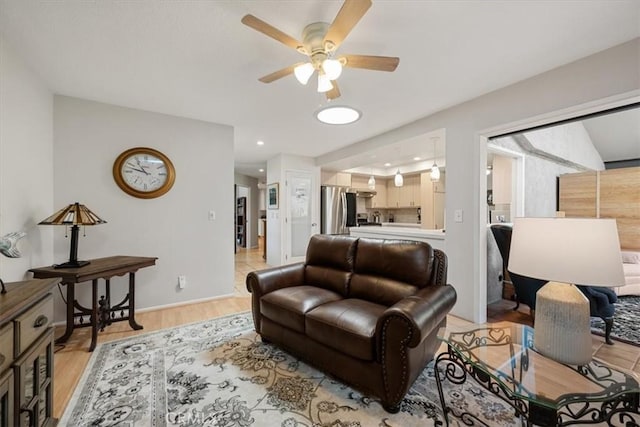 675 Barberry Way, Nipomo, CA 93444 - living area with ceiling fan, light wood finished floors, and recessed lighting