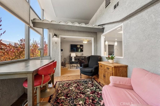 675 Barberry Way, Nipomo, CA 93444 - living area with a ceiling fan and light tile patterned floors