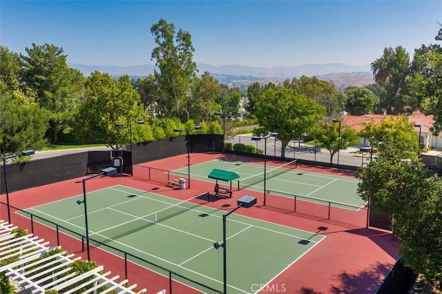 26309 Emerald Dove Dr, Valencia, CA 91355 - view of tennis court featuring community basketball court and a mountain view