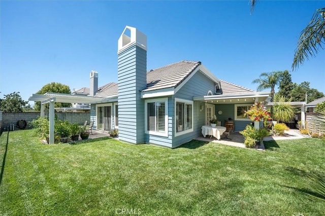 26309 Emerald Dove Dr, Valencia, CA 91355 - back of house featuring a patio, a chimney, and a pergola
