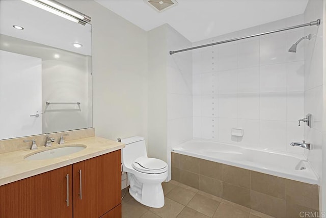 325 7th Ave Unit 609, San Diego, CA 92101 - full bath with tile patterned flooring, vanity, and tiled shower / bath combo