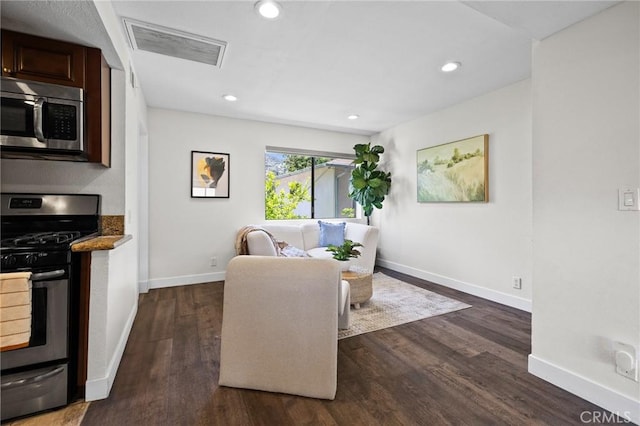 1114 Melrose Ave Unit 3, Glendale, CA 91202 - living area with dark wood-style floors and recessed lighting