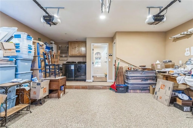 3606 W Chandler Blvd, Burbank, CA 91505 - garage featuring washing machine and clothes dryer and a garage door opener