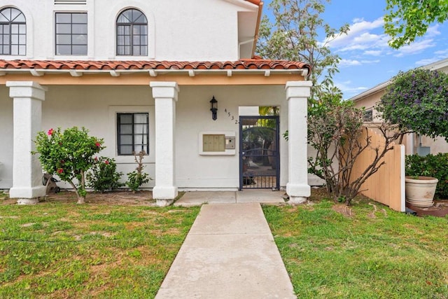 4532 Dawson Ave, San Diego, CA 92115 - property entrance with stucco siding and a tile roof