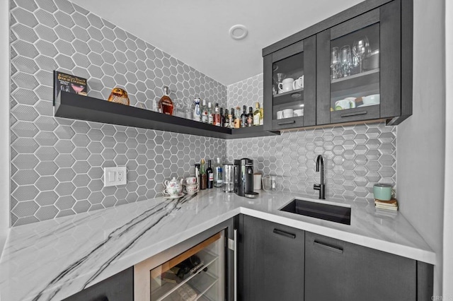 20 Lake Helix Dr, La Mesa, CA 91941 - indoor wet bar featuring backsplash and beverage cooler