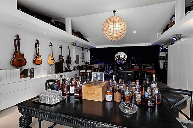 21611 Ocean Vista Dr, Laguna Beach, CA 92651 - indoor dry bar featuring a chandelier