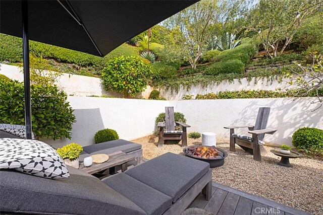 21611 Ocean Vista Dr, Laguna Beach, CA 92651 - view of patio with a fire pit