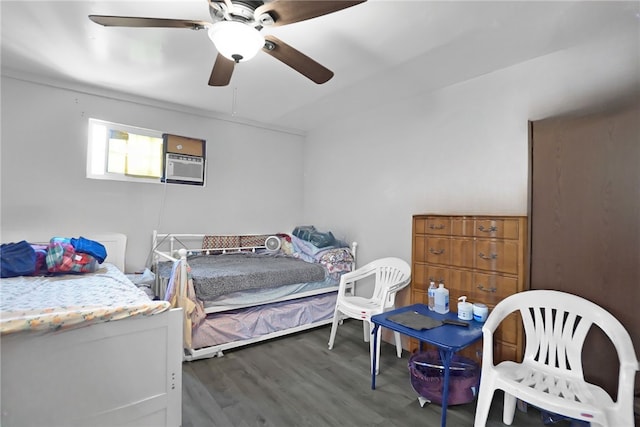 6059 Riverside Ave, Huntington Park, CA 90255 - bedroom featuring wood finished floors, ceiling fan, and cooling unit
