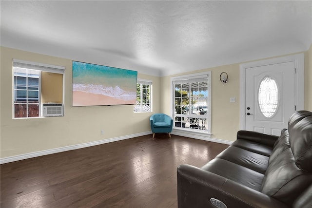 6059 Riverside Ave, Huntington Park, CA 90255 - living room with wood finished floors and cooling unit