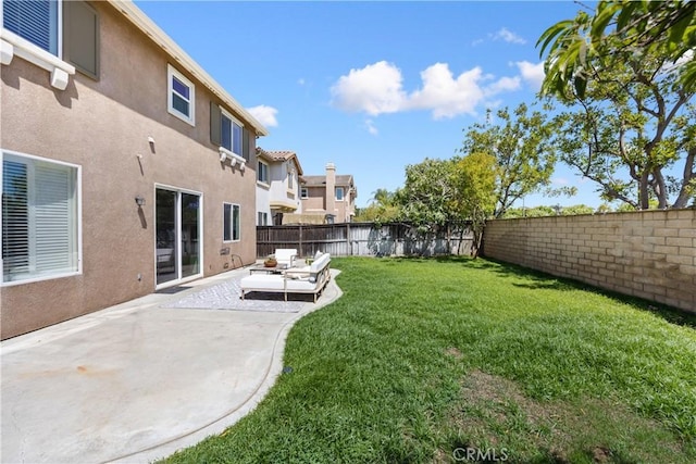 154 Fernpine Ln, Pomona, CA 91767 - fenced backyard featuring a patio area, a residential view, and outdoor lounge area