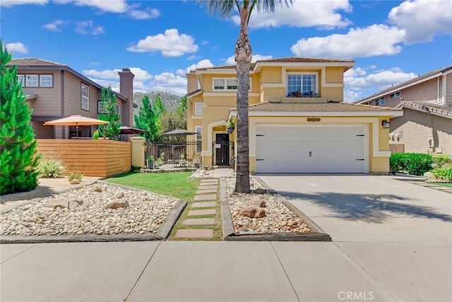 30747 Loma Linda Rd, Temecula, CA 92592 - traditional-style house with driveway, stucco siding, a tile roof, and a garage