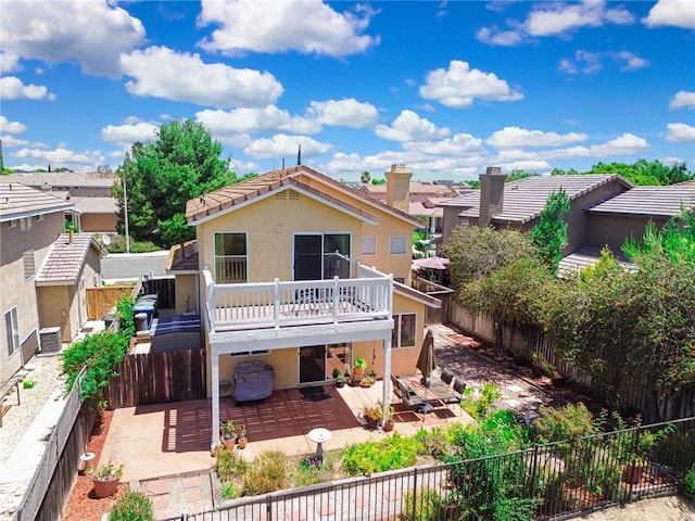 30747 Loma Linda Rd, Temecula, CA 92592 - view of front facade with a fenced backyard, a wooden deck, stucco siding, and a residential view