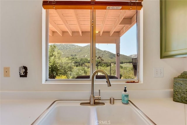 30747 Loma Linda Rd, Temecula, CA 92592 - kitchen view of a mountain backdrop and light countertops