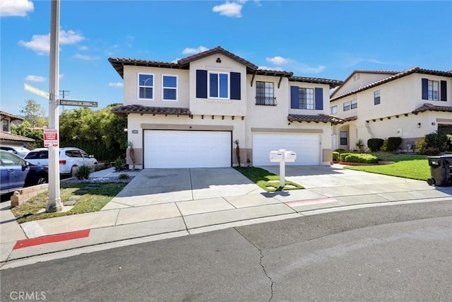 2000 San Antonio Dr, Corona, Corona, CA 92882 - mediterranean / spanish-style house with a tile roof, an attached garage, stucco siding, and driveway