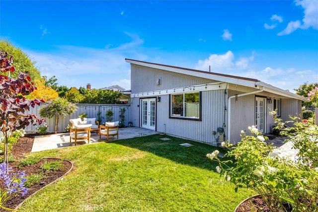 33554 Halyard Dr, Dana Point, CA 92629 - rear view of house featuring french doors, a patio area, and outdoor lounge area