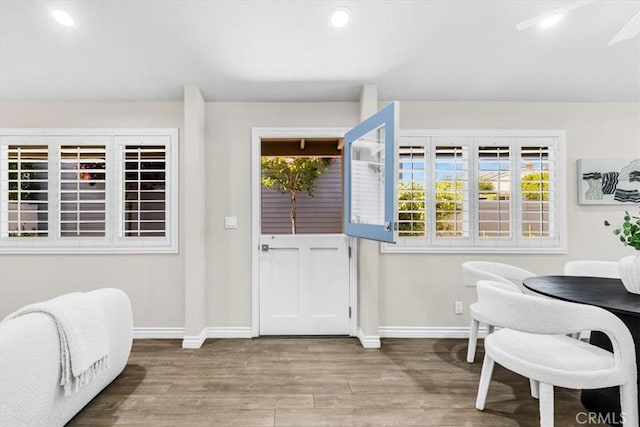 33554 Halyard Dr, Dana Point, CA 92629 - dining area with wood finished floors, recessed lighting, and healthy amount of natural light