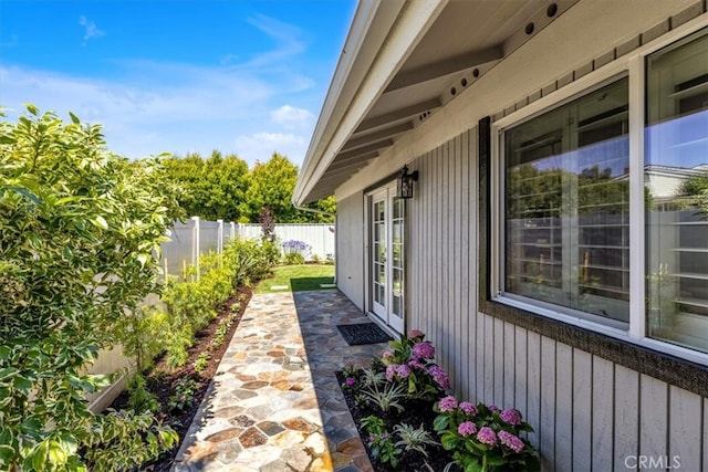33554 Halyard Dr, Dana Point, CA 92629 - view of home's exterior with a fenced backyard, a patio area, and french doors