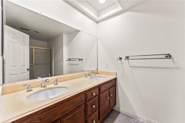 1825 Calle Madrid, Rowland Heights, CA 91748 - bathroom with double vanity and a shower stall