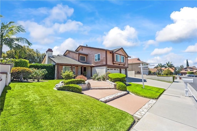 1825 Calle Madrid, Rowland Heights, CA 91748 - view of front facade with an attached garage, driveway, and a front lawn