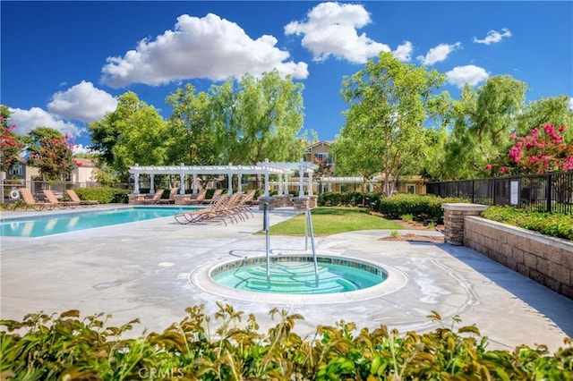 2245 Chaffee St, Fullerton, CA 92833 - community pool with a hot tub, a pergola, and a patio area