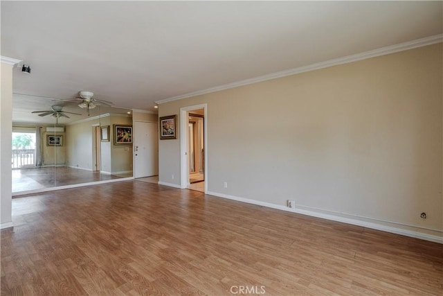1620 Neil Armstrong St Unit 306, Montebello, CA 90640 - unfurnished room featuring crown molding, ceiling fan, and light wood-type flooring