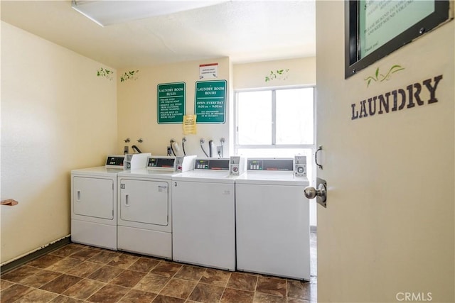 1620 Neil Armstrong St Unit 306, Montebello, CA 90640 - community laundry room with washing machine and dryer and stone finish flooring