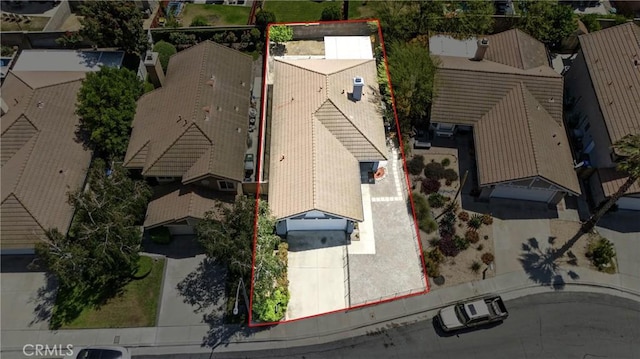 10655 Springfield Dr, Rancho Cucamonga, CA 91730 - aerial perspective of suburban area with property parcel outlined